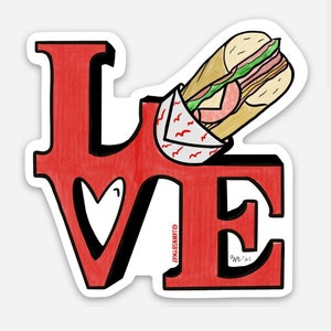 Philly LOVE Food Stickers | Philadelphia Eats | Hoagies Soft Pretzels Wooder Ice Cheesesteak Stickers