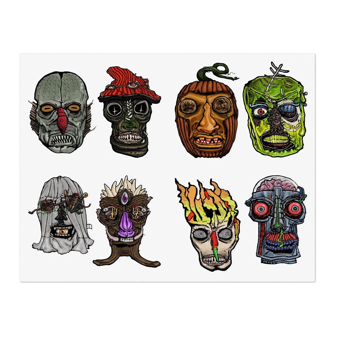 Creatures Features - Sticker Sheet Set #2 - Etsy