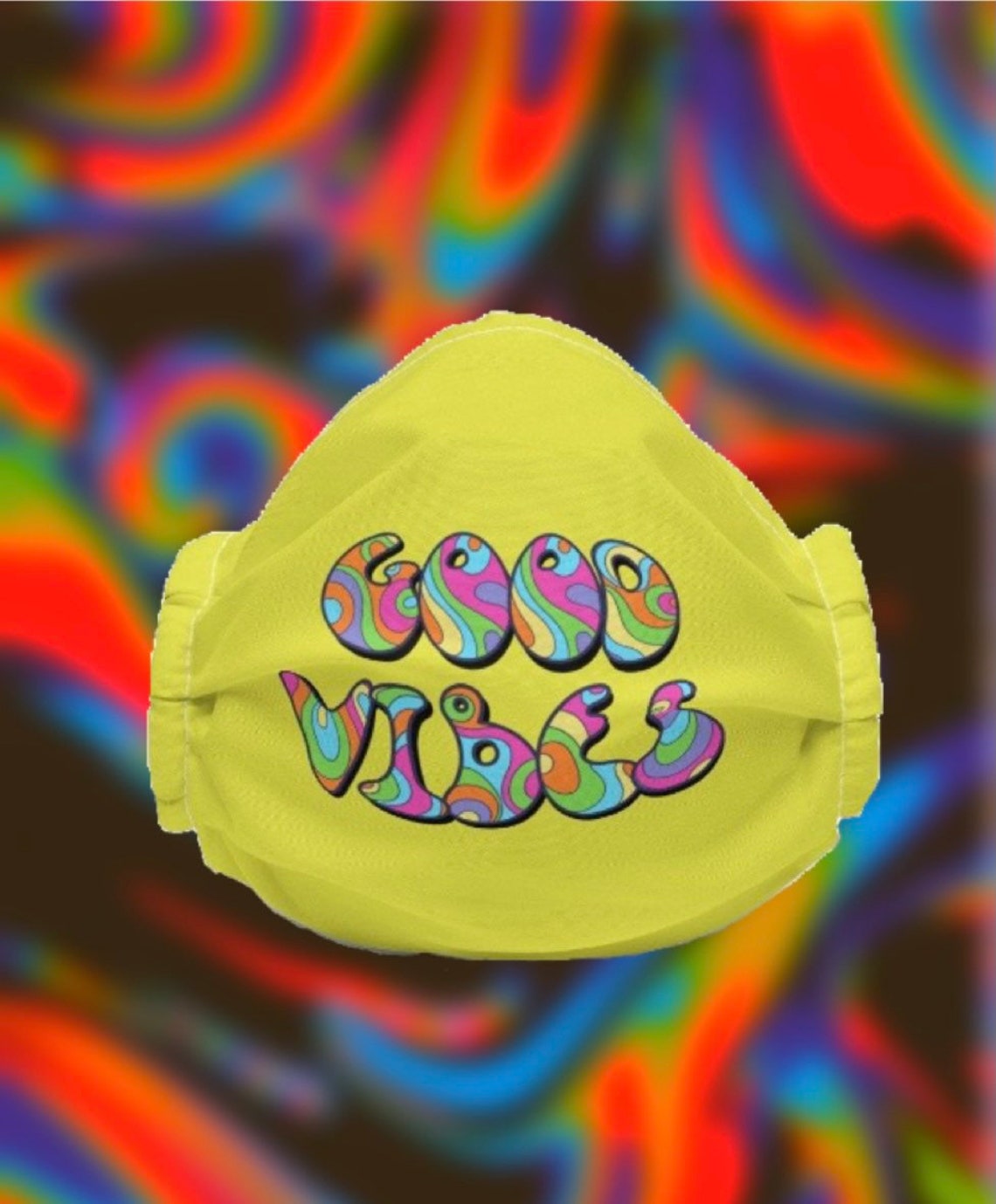 Good Vibes Face Mask Positive Vibe Face Mask Crazy Face Etsy