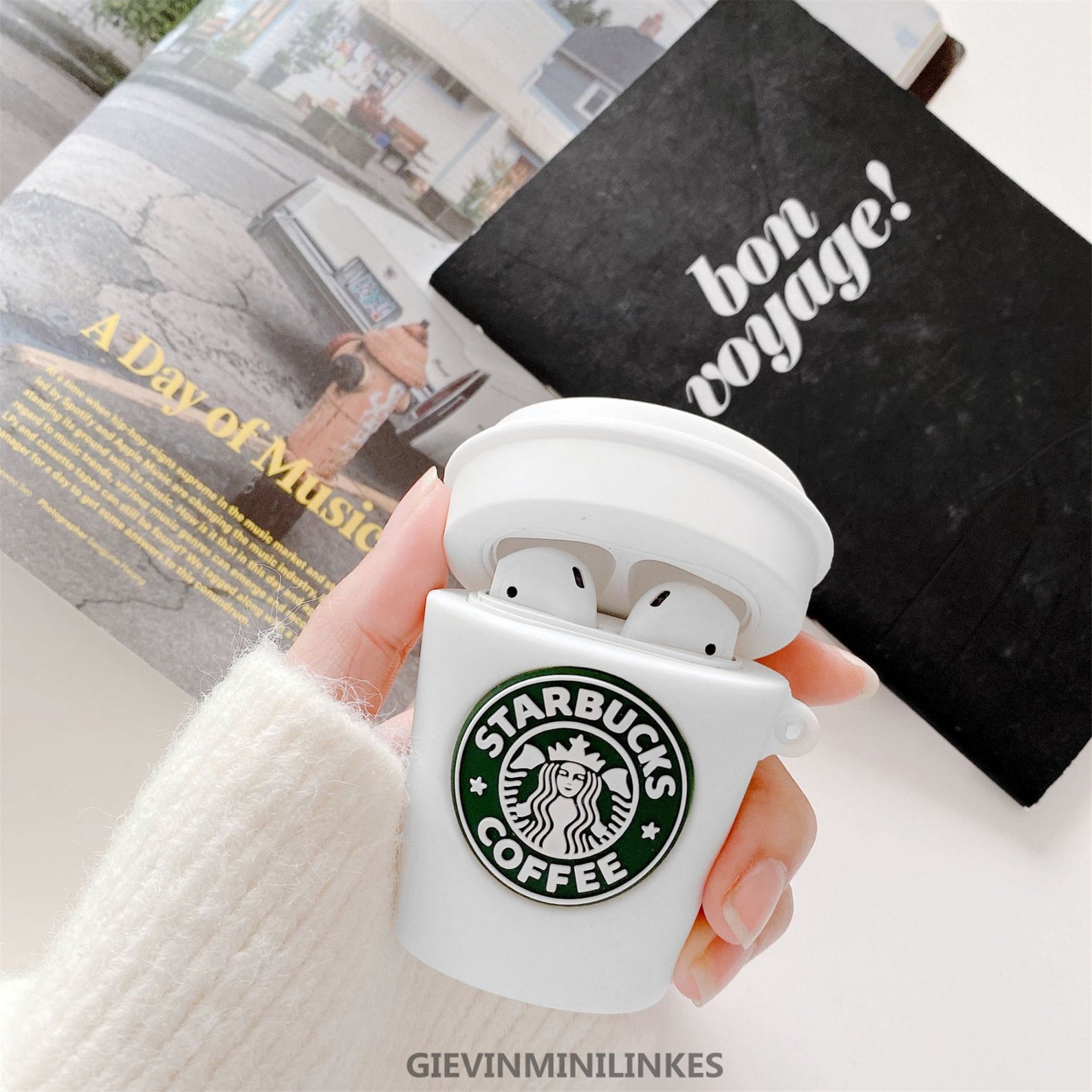 Coffee Cup Starbucks Airpods Case Silicone Case for Apple Etsy