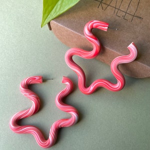 ZERO WASTE HOOPS | Recycled clay hoop earrings | Funky earrings