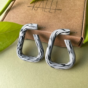 ZERO WASTE HOOPS | Recycled clay hoop earrings | Funky earrings