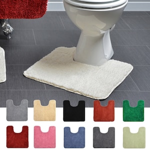 Allure Microfibre Supersoft Non-Slip Pedestal Mat - Fluffy Deep Pile Toilet Mat - Absorbent & Quick Dry