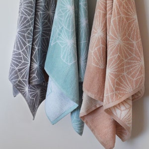 Madrid Geometric Towels by Allure - Stylish Patterned Bathroom Towels - Modern Geo Towels Made From 100% Cotton