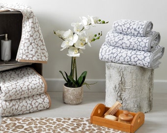 Details about   Leopard 100% Cotton Towels Animal Jacquard Bath Hand Towel Sheet Soft Luxury 