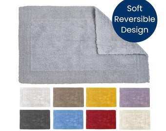 Allure Hand Tufted Reversible Bath Mat - Made from 100% Natural Cotton - Super Soft & Thick Luxury Bathmat