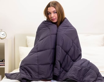 Coperta ponderata per il sonno per adulti, perle di vetro ipoallergeniche per bambini per alleviare lo stress, l'ansia e l'insonnia - Coperta per dormire pesante