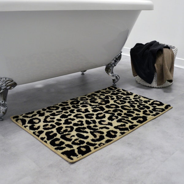 Leopard Print Bath Mat Etsy