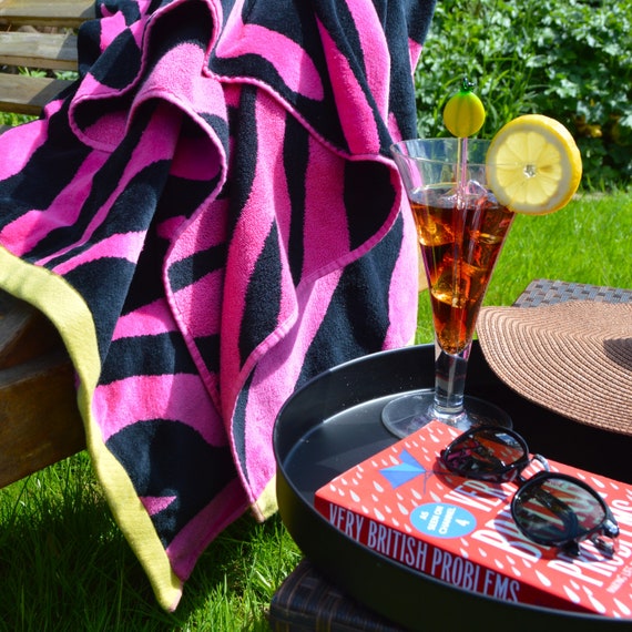 Large Pink Beach Towel 100 Cotton Super Soft XL Towel 80 X 180cm Ladies Beach Towel Funky Zebra Print Patterned Pool Towel Bath Sheet Etsy Ireland