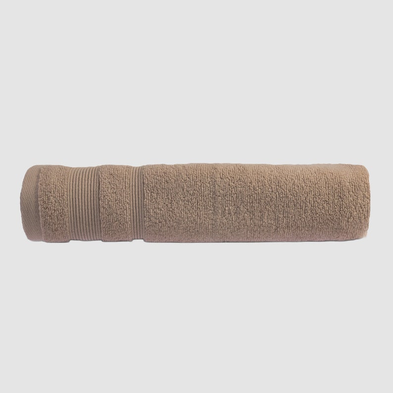 Serviettes en coton égyptien Serviettes de bain de luxe Zero Twist Essuie-mains, serviettes de bain, draps de bain, débarbouillettes Décoration d'intérieur beige neutre Mocha