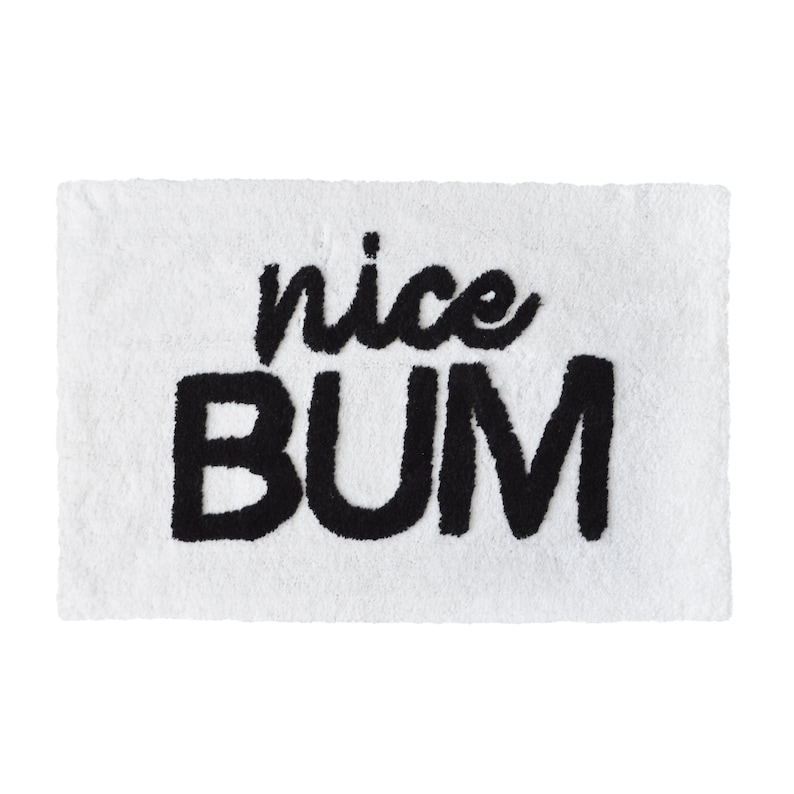 Nice Bum Slogan Bath Mat Super Soft, Non Slip, Hand Tufted Fun Bath Rug 50 x 80cm Funny Bath Mat image 4