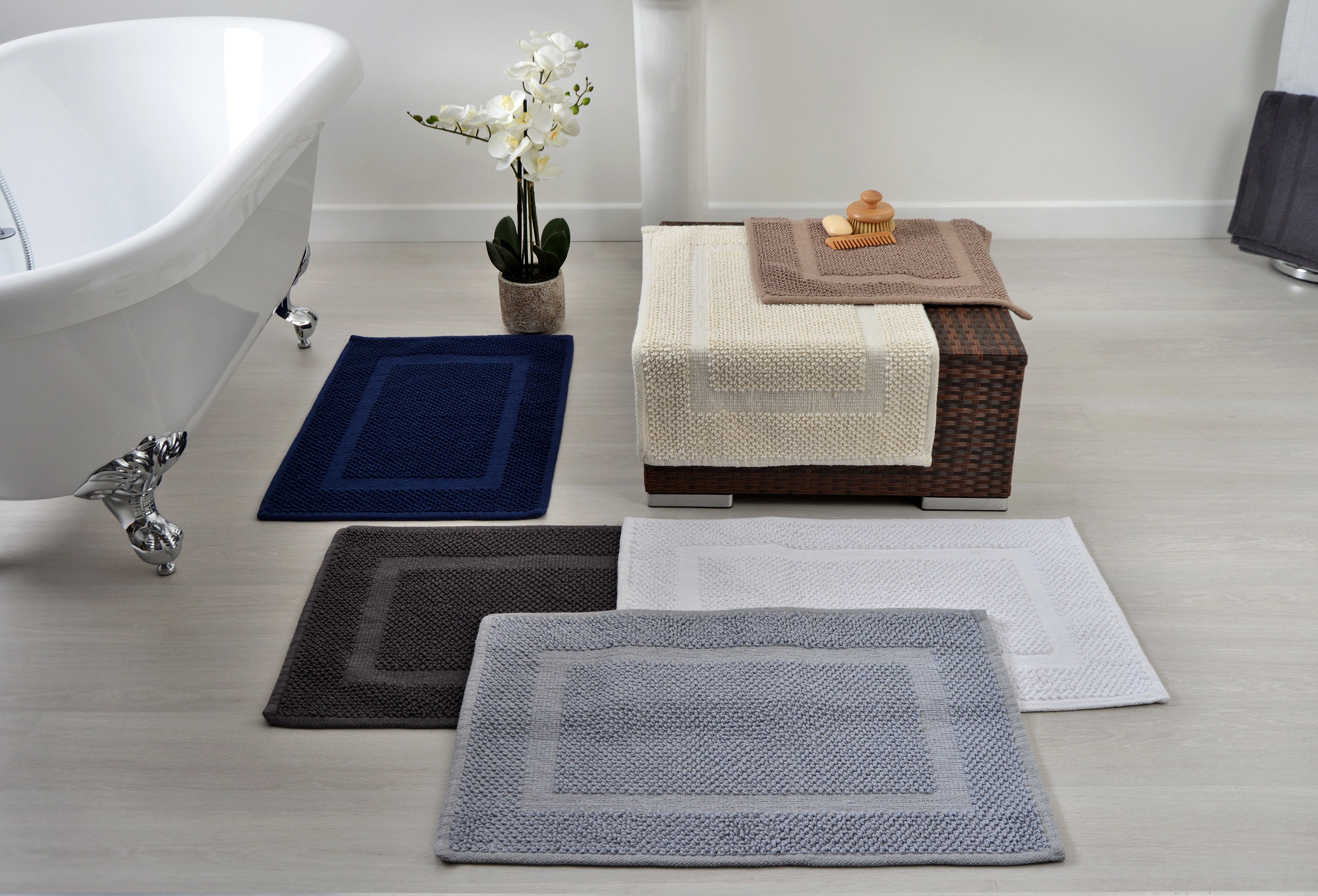 Hotel Essentials Natural Cotton Bath Mat 50 X 80cm by Allure Etsy UK