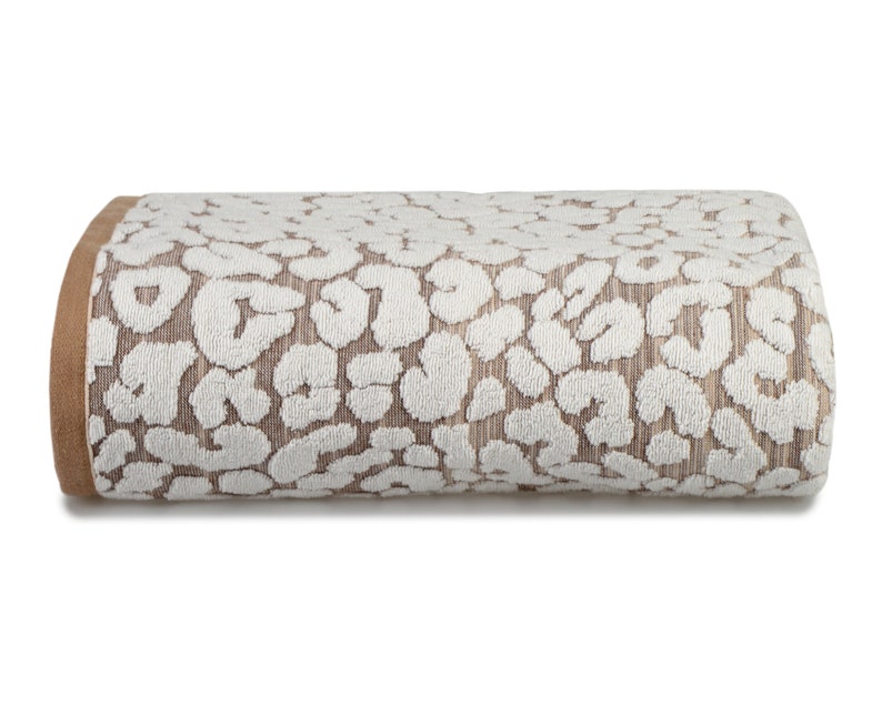Allure Luxury Jacquard Leopard Print Bath Towels 100% Cotton Stylish Textured Towels Patterned Bathroom Accessories Leopard Decor image 7