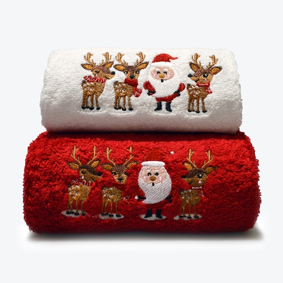 Decorative Luxury Hand Towel Santa Claus Christmas Towel Gift