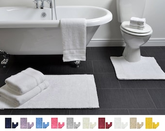 Set di tappetini da bagno di lusso e tappetini con piedistallo - Set da bagno premium da 2 pezzi - Tappetini super morbidi in cotone al 100%.