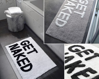 Hand Tufted Get Naked Bath Mat Non Slip 50 x 80cm - Super Soft & Absorbent, Washable Bath Rug