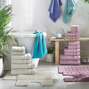 Serviettes en coton égyptien Serviettes de bain de luxe Zero Twist Essuie-mains, serviettes de bain, draps de bain, débarbouillettes Décoration d'intérieur beige neutre image 9