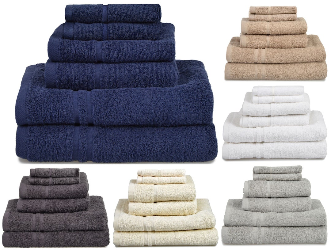 Natural Cotton 6 Piece Towel Set Hotel Essentials Gift Bale by - Etsy UK