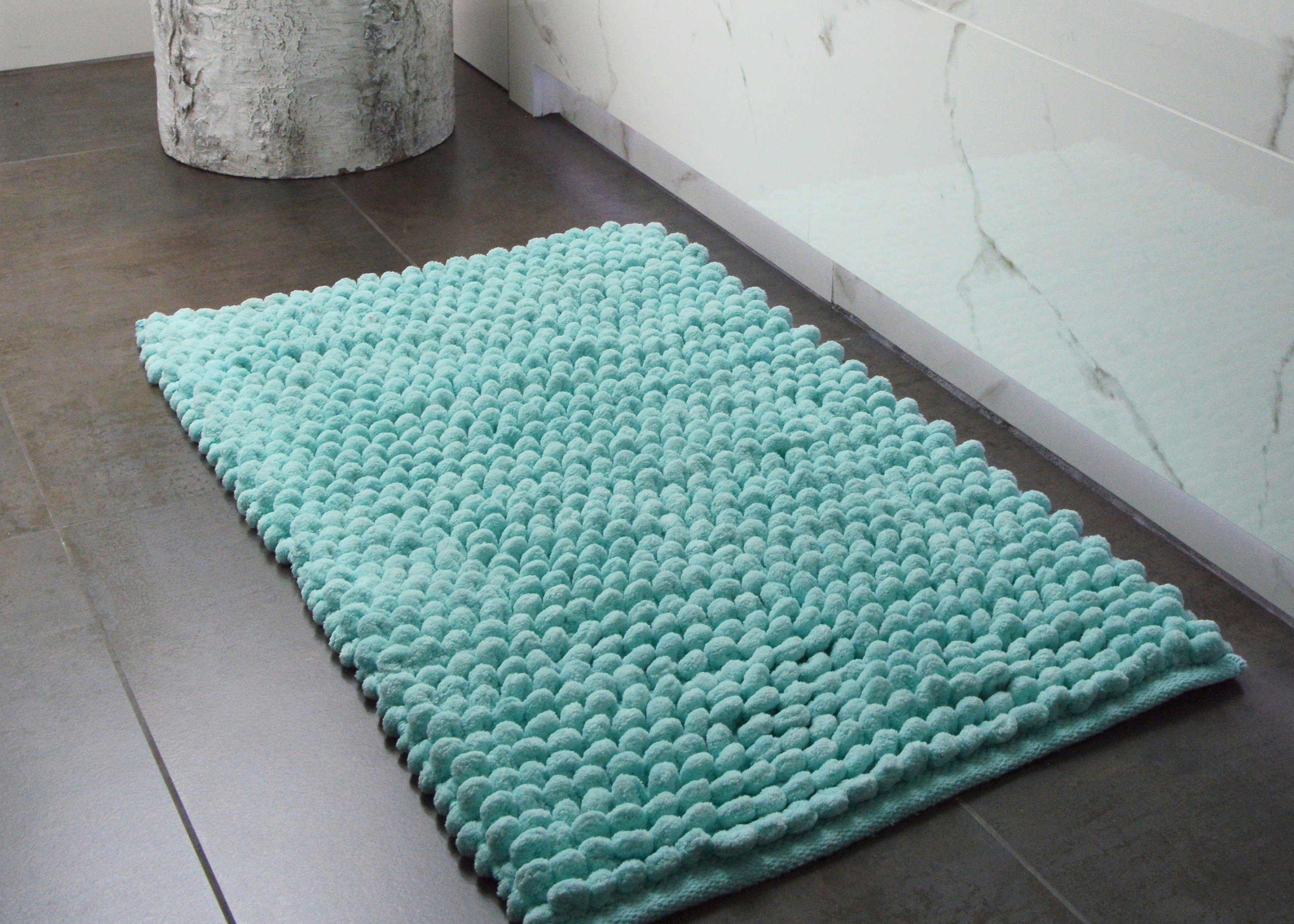 Corner Shower Mat 70 X 35cm 100% Cotton L-shaped Bath Mat Super