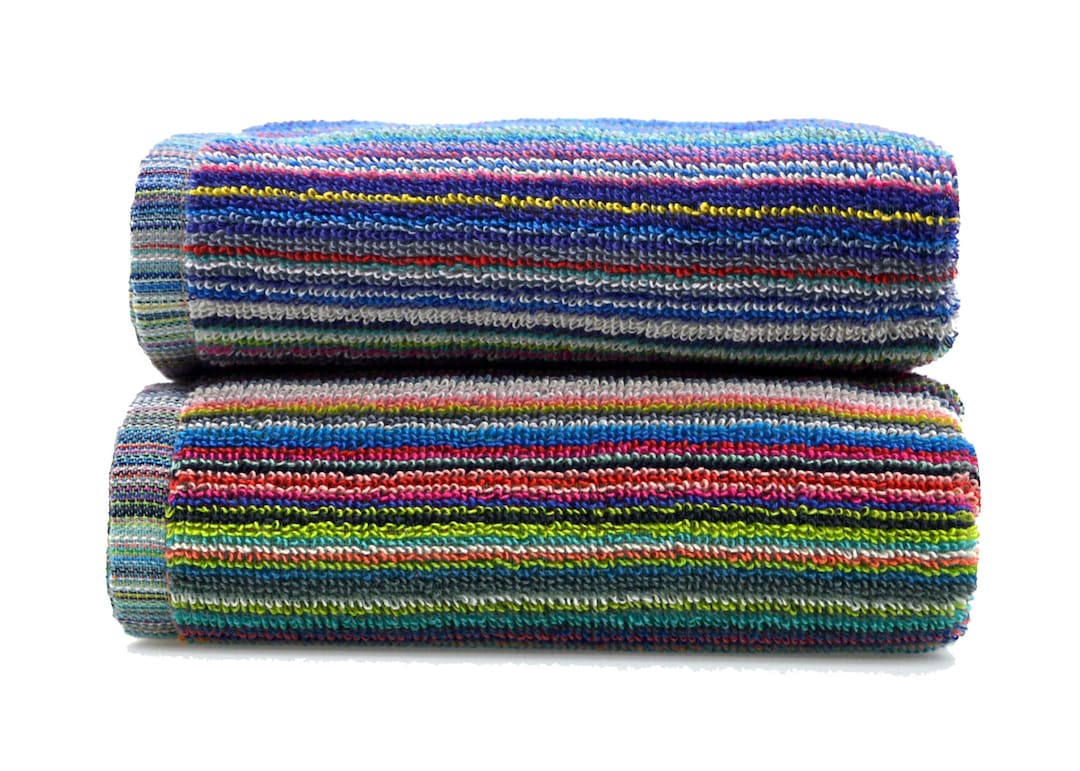 100 Recycled Cotton Towels Multicoloured Fabric, Lightweight
