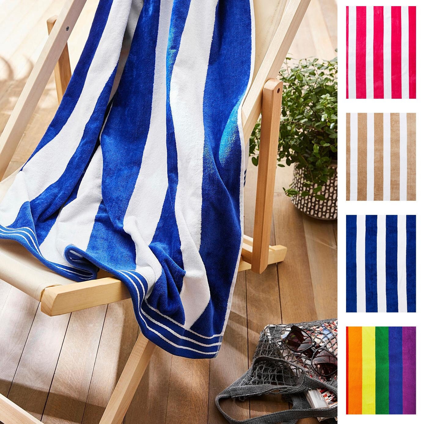 Thin Cabana Stripe Large Beach Towels, 2 Pack, Wholesale Beach