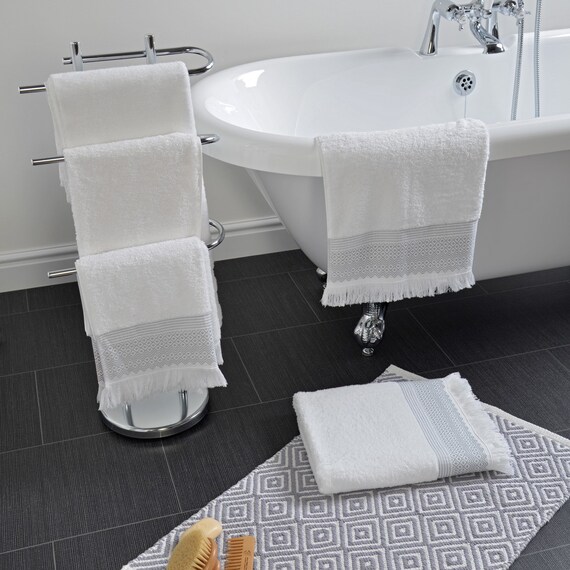 Allure Turkish Diamond Jacquard Bath Towels Patterned Towels