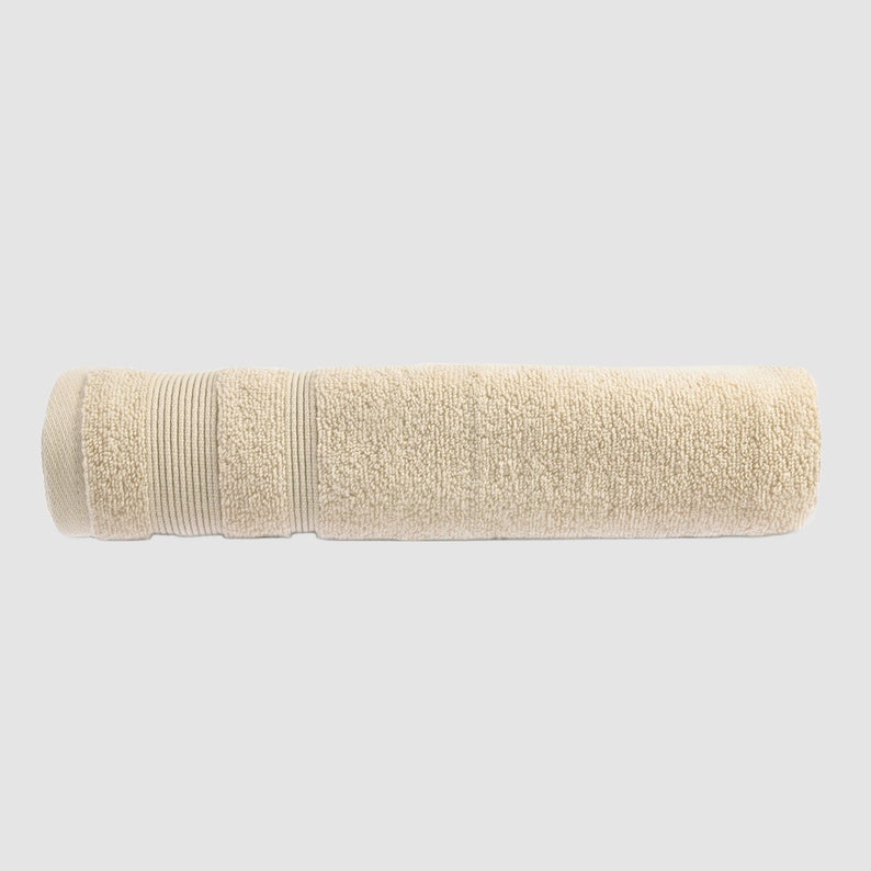 Serviettes en coton égyptien Serviettes de bain de luxe Zero Twist Essuie-mains, serviettes de bain, draps de bain, débarbouillettes Décoration d'intérieur beige neutre Stone