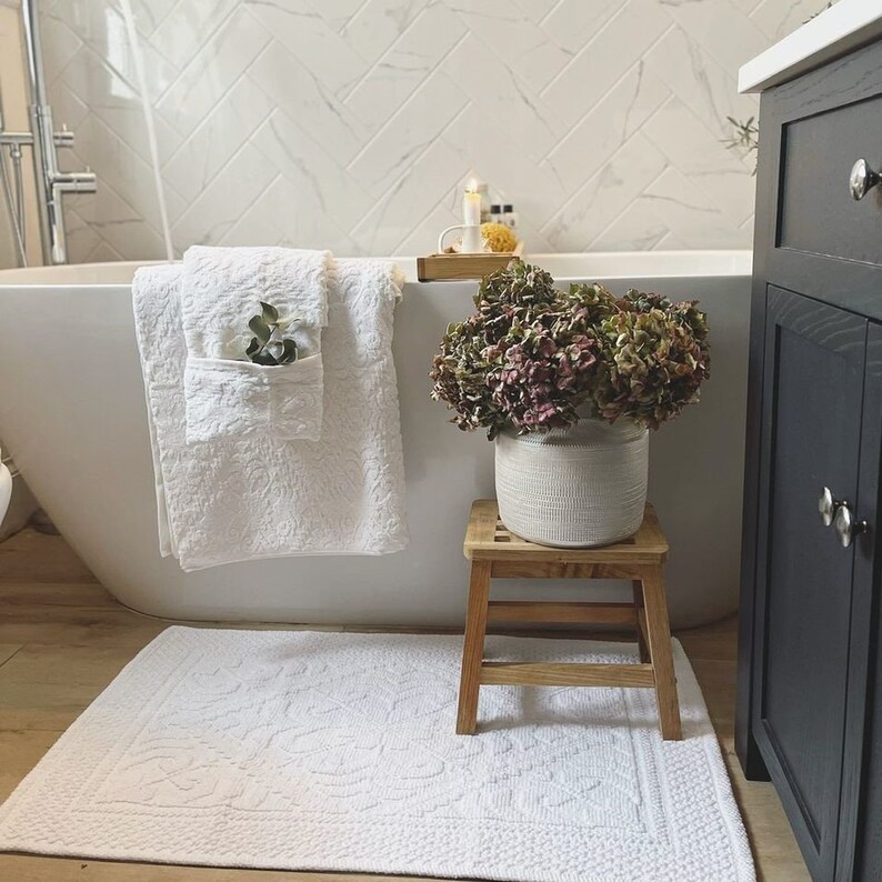 Allure Hand Loomed Country House Bath Mat 100 Natural Etsy UK