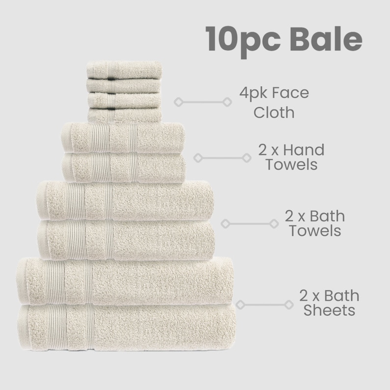 Serviettes en coton égyptien Serviettes de bain de luxe Zero Twist Essuie-mains, serviettes de bain, draps de bain, débarbouillettes Décoration d'intérieur beige neutre image 7