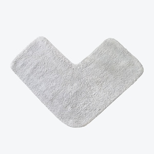 Corner Shower Mat 70 x 35cm 100% Cotton L-Shaped Bath Mat Super Soft, Absorbent Neutral / Grey Bathroom Corner Shaped Mat Dove Grey