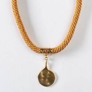 Orange & Gold Organic Pendant Necklace