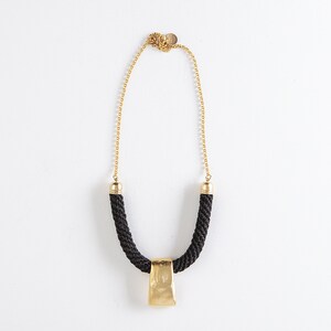 Black and Gold Geometric Necklace image 4
