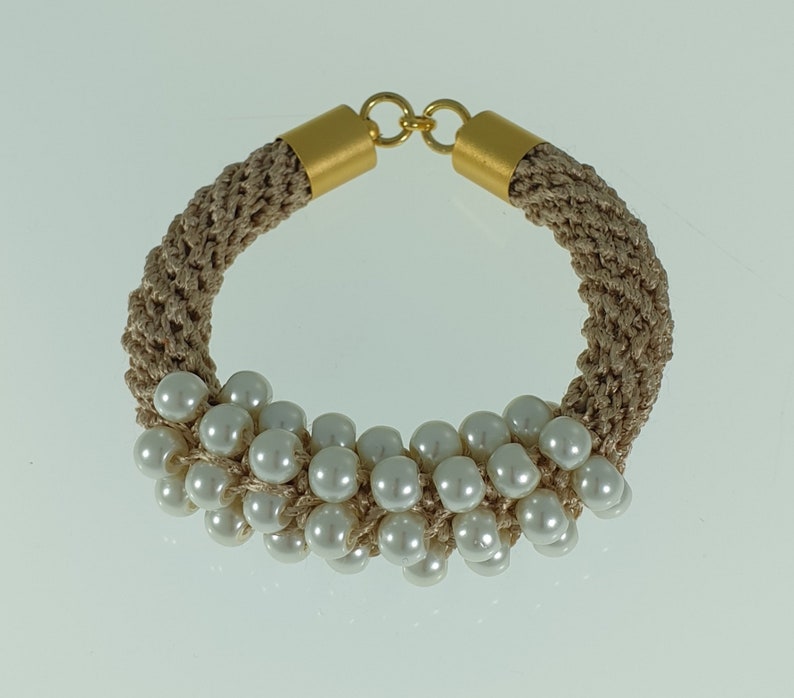 Vegan Faux Pearl Statement Bracelet image 2