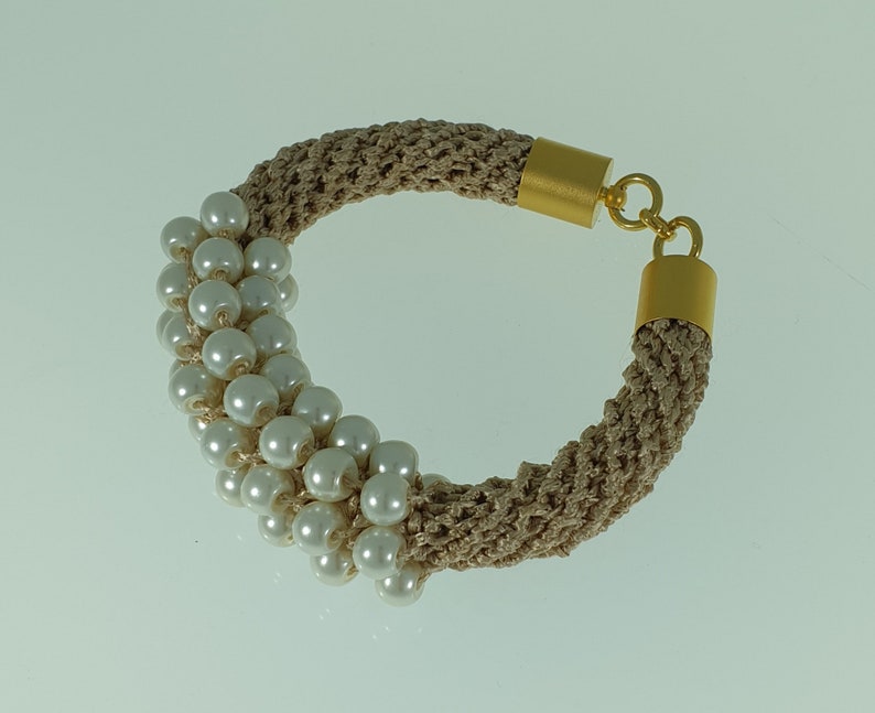 Vegan Faux Pearl Statement Bracelet image 4