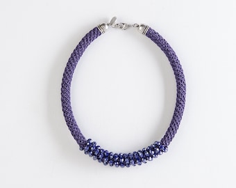 Purple Crystal Beads Necklace