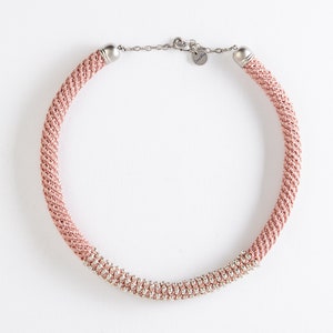 Soft Crochet Pink Necklace image 4