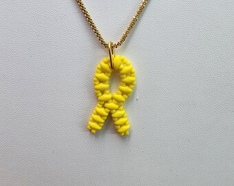 Hostages Ribbon Necklace, Yellow necklace, Ribbon necklace