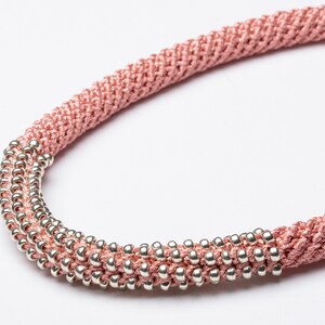 Soft Crochet Pink Necklace image 3