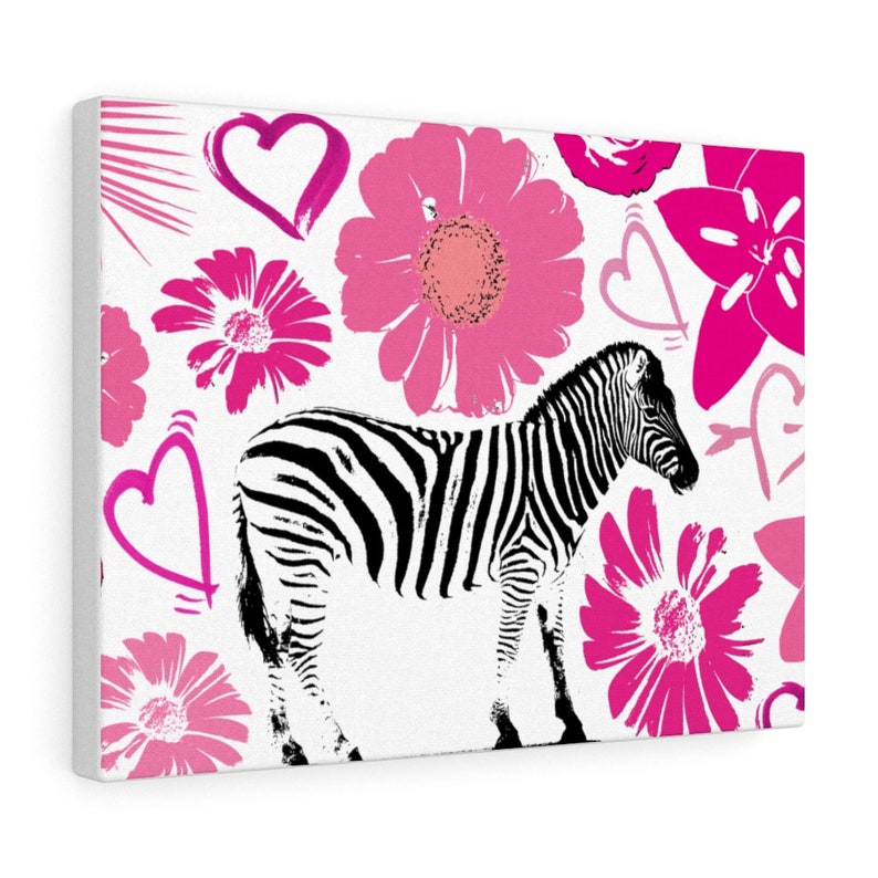 Pink Zebra Wall Art Teenage Girl Gift Pretty Dreamy Etsy