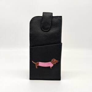Mother/'s Day gift soft grey and pink leather gift for dog lover dog mom Grey dachshund purse for women dog mum gift for friend