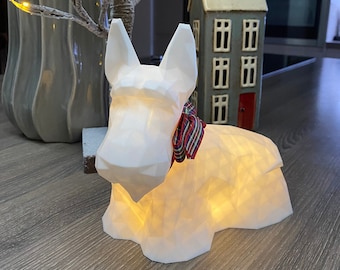 Scottie Dog Light lamp 3D Printed, Illuminated Scottish Terrier, Mood light, Bedroom decor, Living room decor