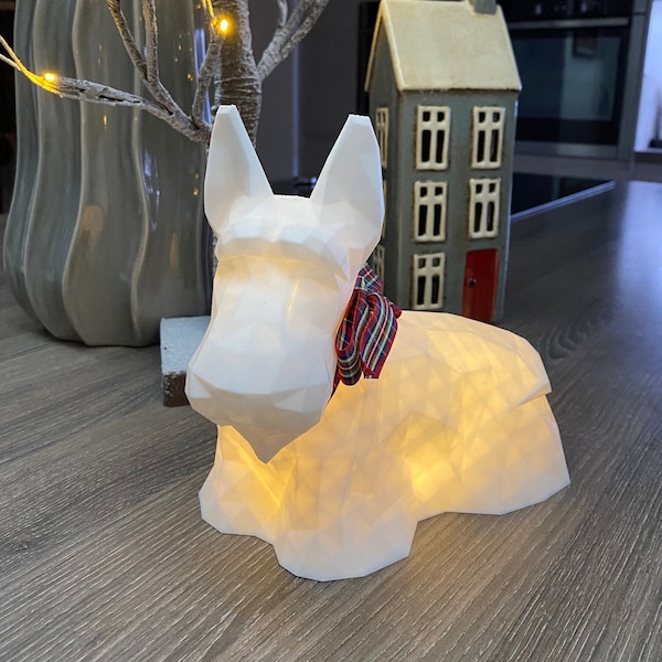 Scottie Dog Light lamp 3D Printed, Illuminated Scottish Terrier, Mood light, Bedroom decor, Living room decor