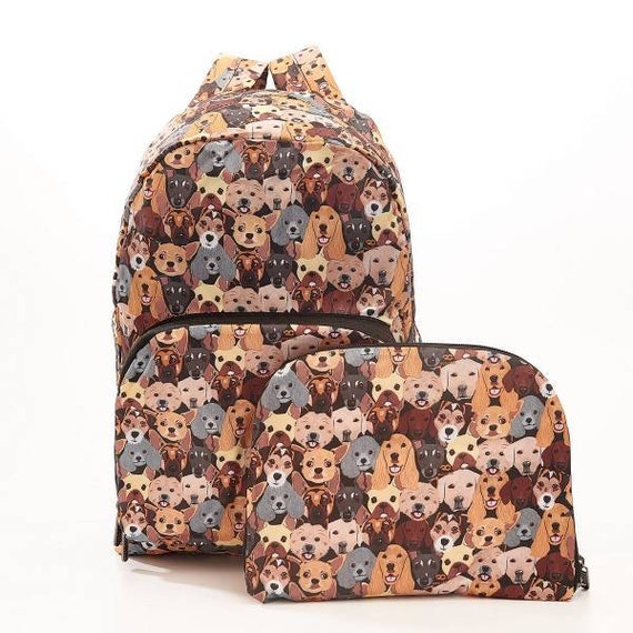 Dog print backpack sale