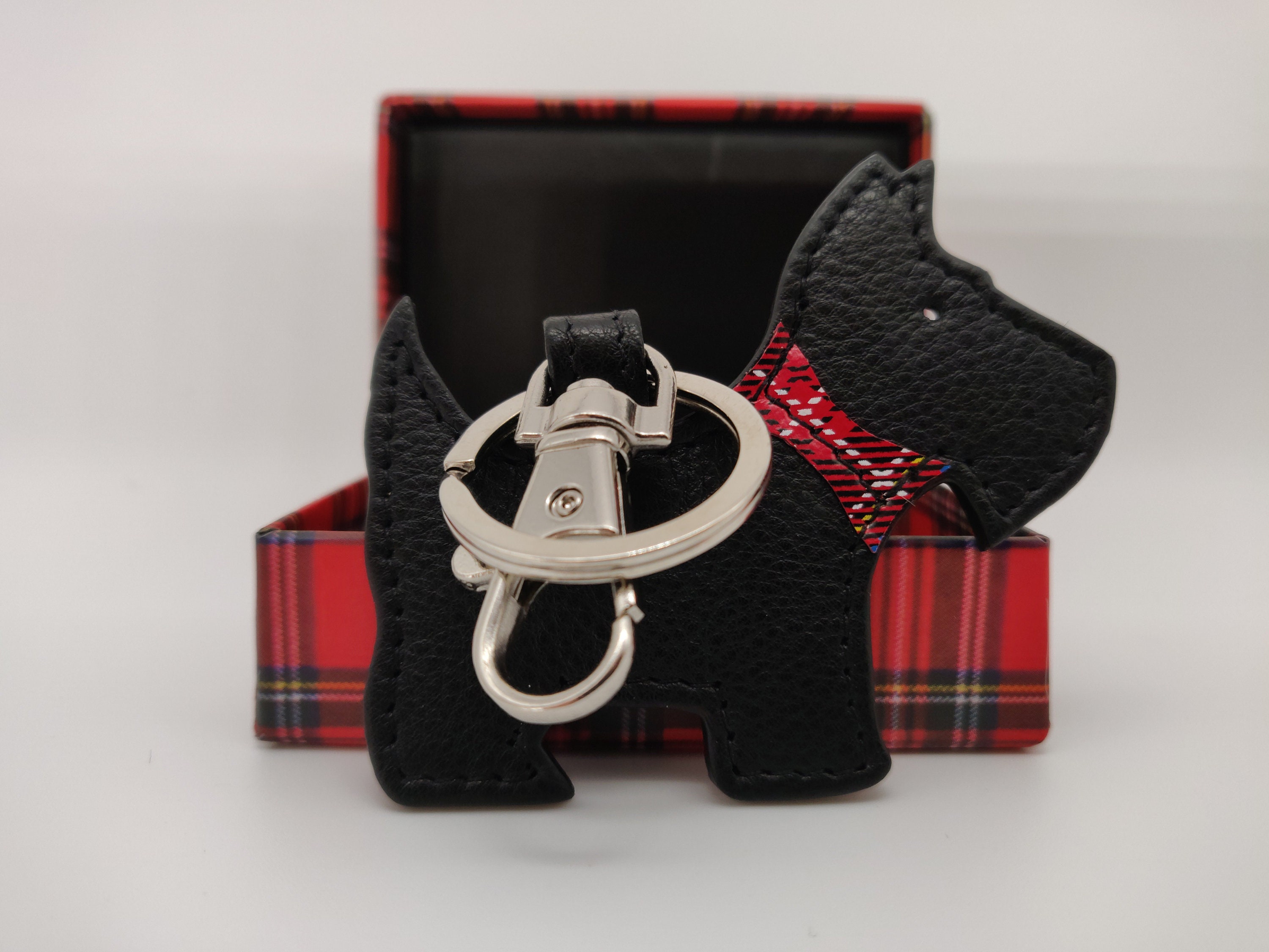 Leather Dog Key Chain Lobster Clasps Gift for Her/him 