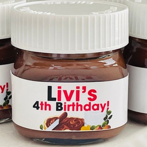 Birthday Party Favors • Custom Party Favors • Custom Favors • Personalized Favors • Custom Name Favors • Teen Favors • Mini Nutella Jars