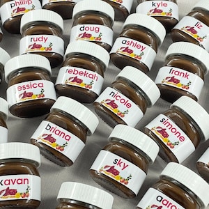 Personalized Nutella Jars • Nutella Favors • Tiered Tray Decor • Bridal Shower Favors • Wedding Favors • Baby Shower Favors • Party Favors