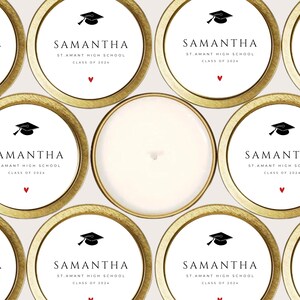 Graduation Candle Favors BULK [Personalized Graduation Favors, Graduation Party, Congrats Grad, Graduate Favors for Guests, Custom Candles