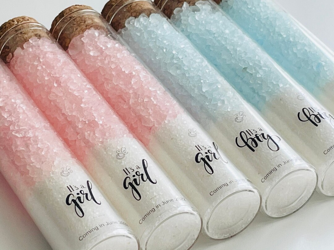 Baby Shower Bath Salt Favors Pink It's A Girl Blue It's A Boy Gender