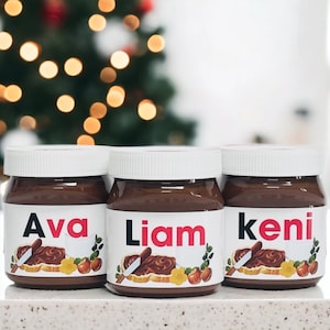Personalized Nutella Jars • Custom Nutella Gift • Name Gift • Custom Name • Christmas • Birthday • Wedding • Newlyweds • Bridal Party Gifts