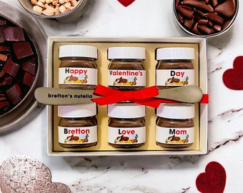 Nutella Gift Box with Spreader • Personalized Gift for Him or Her • Chocolate Lover's • Custom Message Gift • Unique Name • Note Card Gift